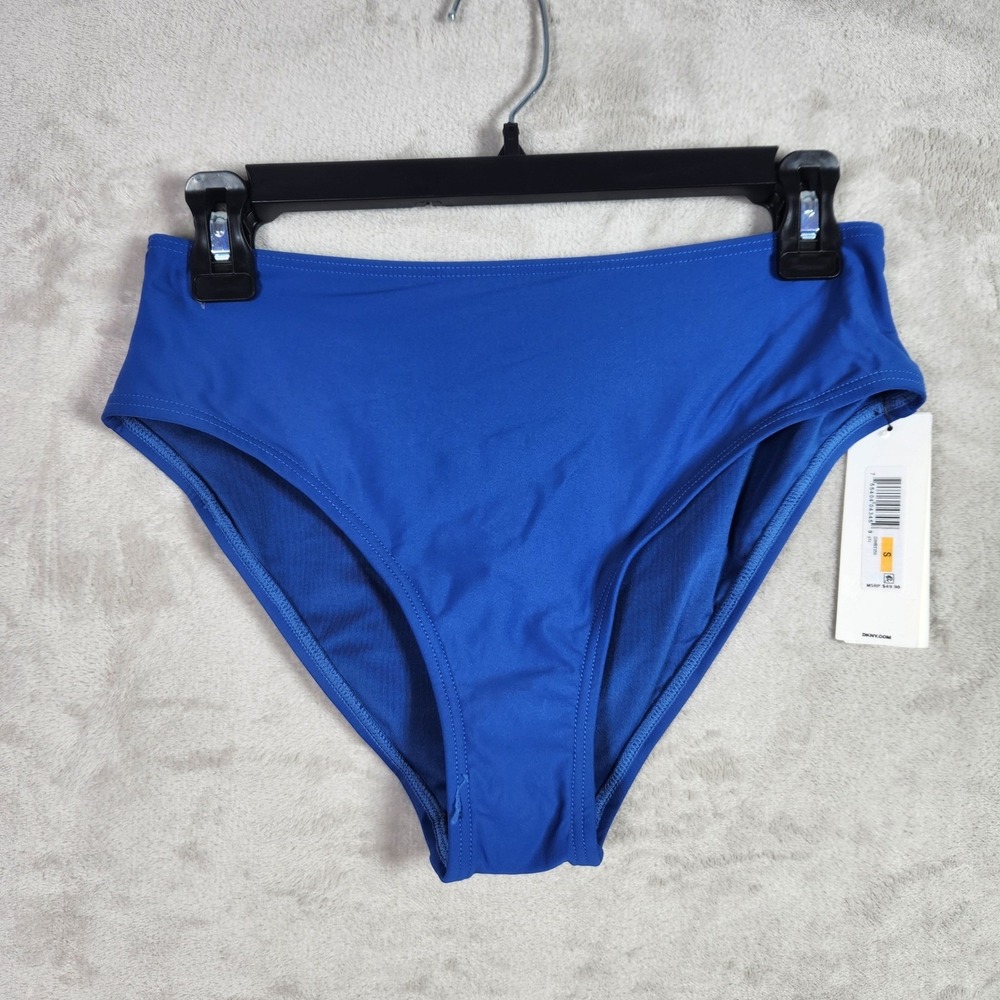 DKNY Bikini Bottom Womens XXL Blue High Waist Swimsuit Swimwear Resort Beach New